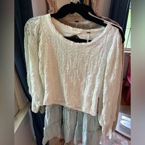 Free People white lace blouse